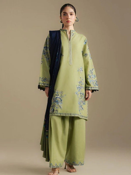 Asling - Winter 3PC Dhanak Embroidered Suit - VL1261